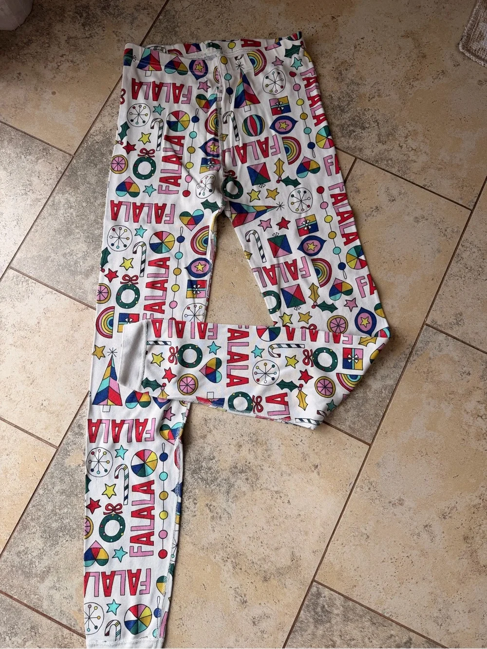 Hanna Andersson 160 US 14 Fa La La Holiday Christmas Pajama Pants Organic Cotton
